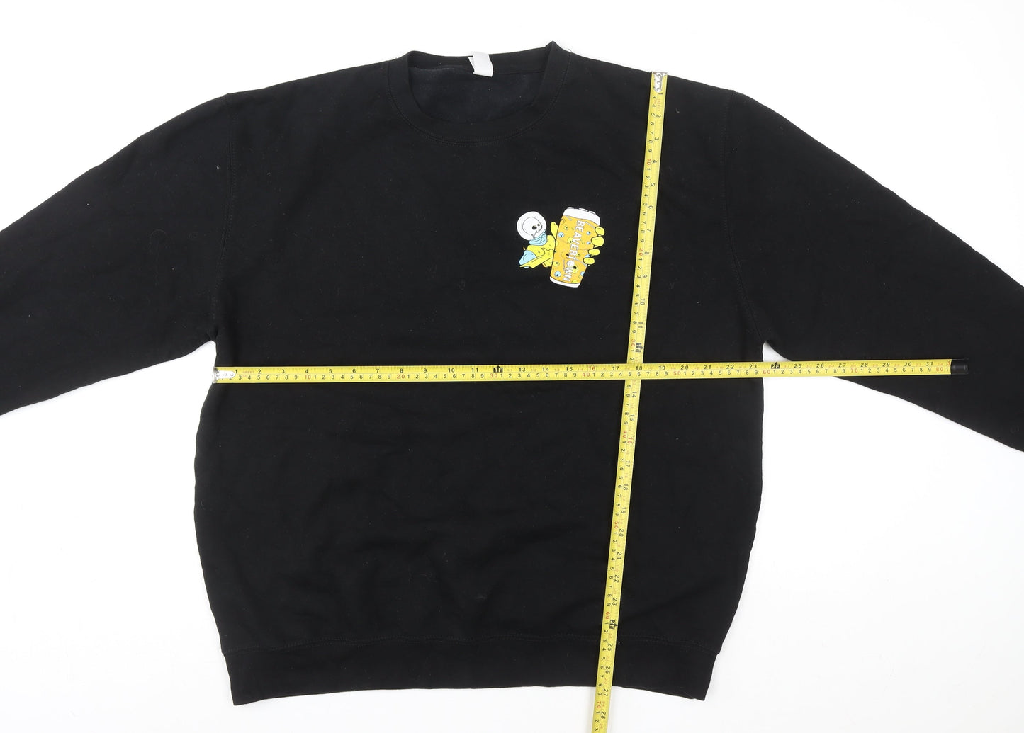 Just Hoods Men’s Black 2XL Pullover Sweatshirt Beer Graphic