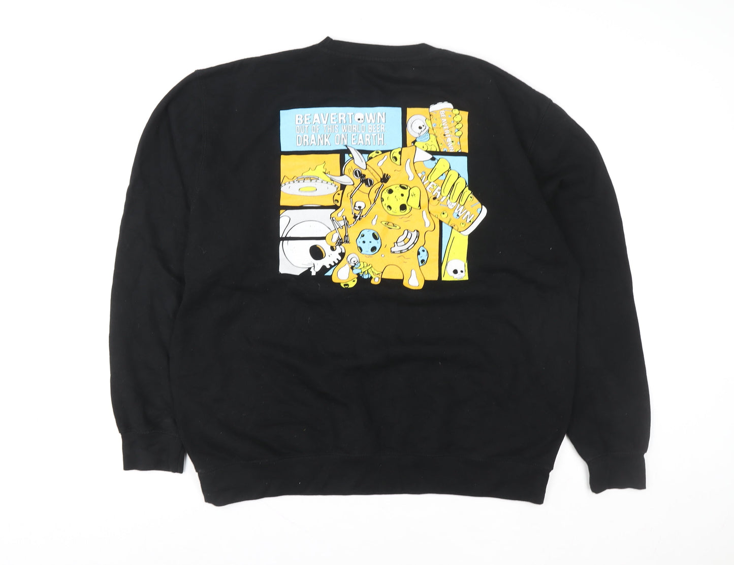 Just Hoods Men’s Black 2XL Pullover Sweatshirt Beer Graphic