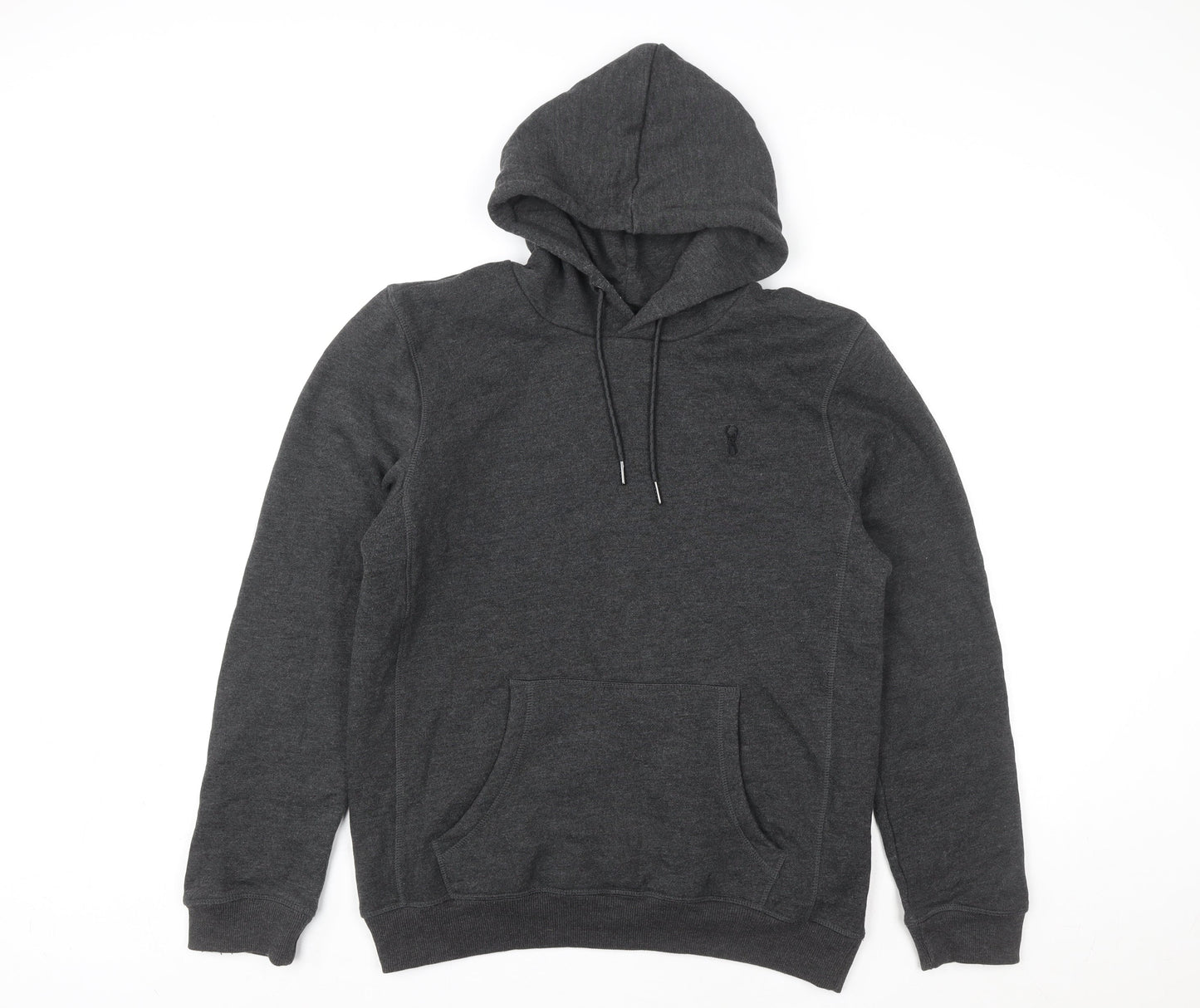 Next Men's Grey Pullover Hoodie Size M Regular Fit Cotton Blend