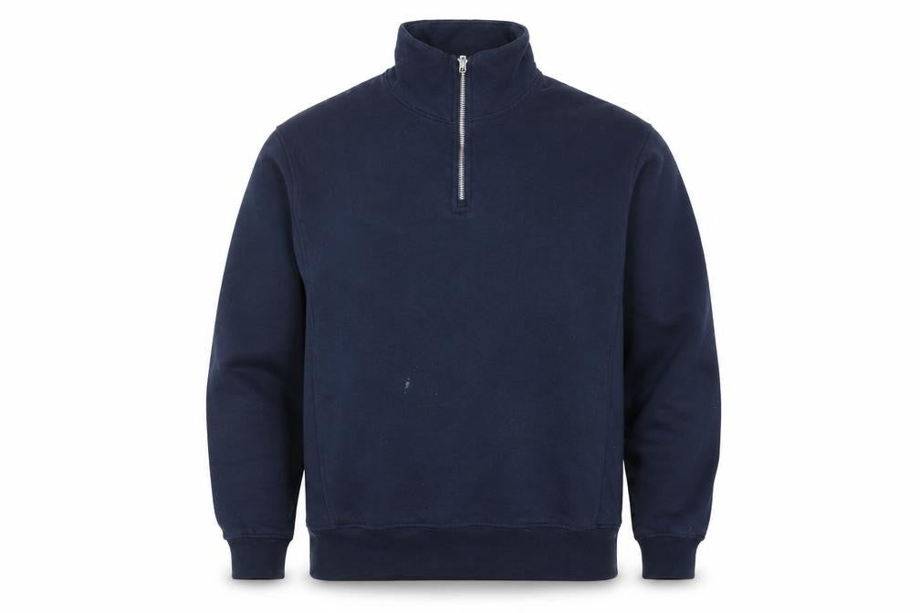 Zara Mens Blue 1/2 Zip Fleece Sweatshirt Size S Regular Fit
