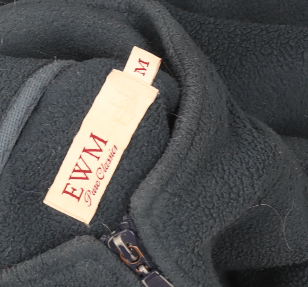 EWM Mens Blue Full Zip Fleece Jacket Size L Regular Fit Outdoor