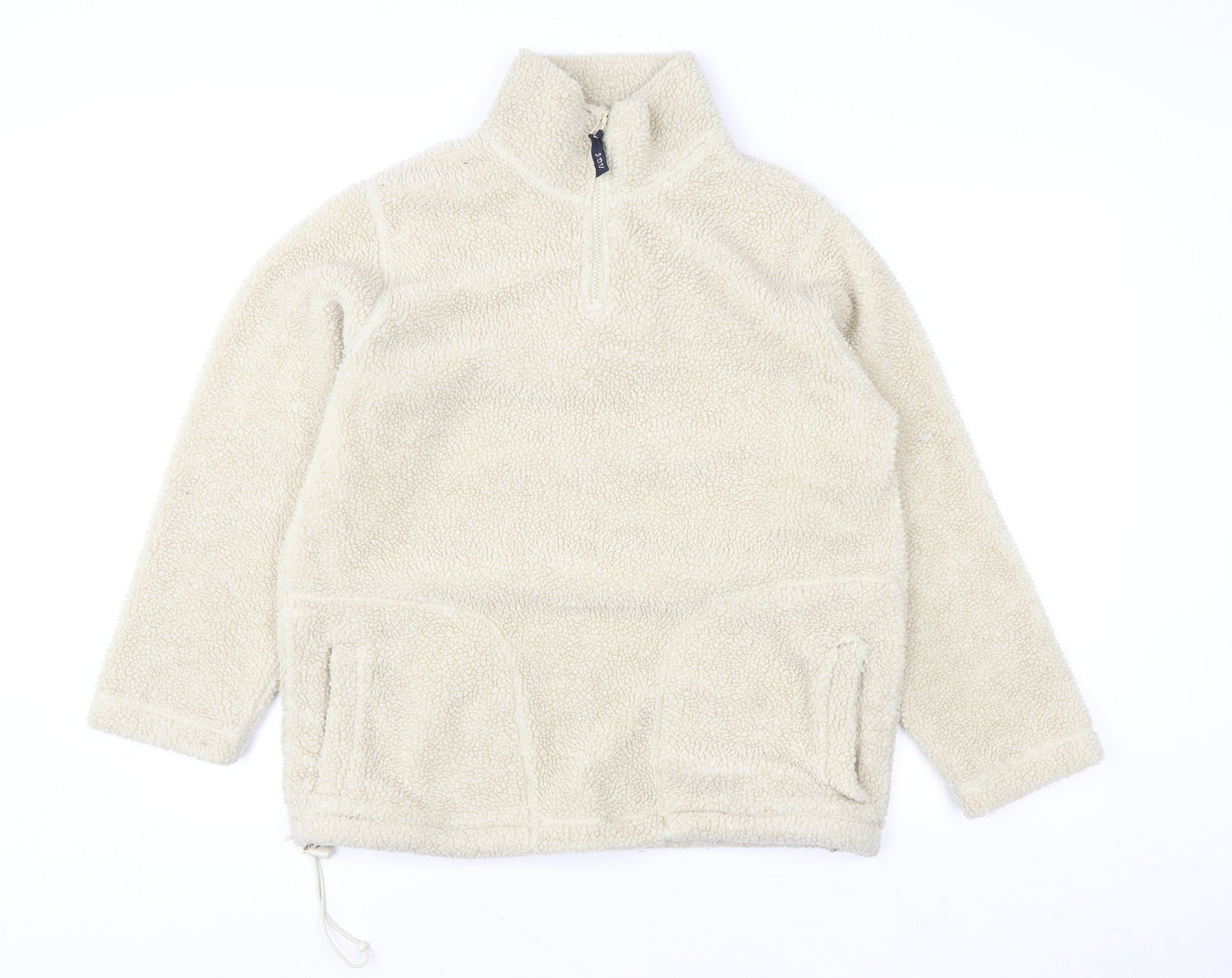 Joie de Vivre Womens Beige 1/2 Zip Fleece Pullover Sweatshirt Size S