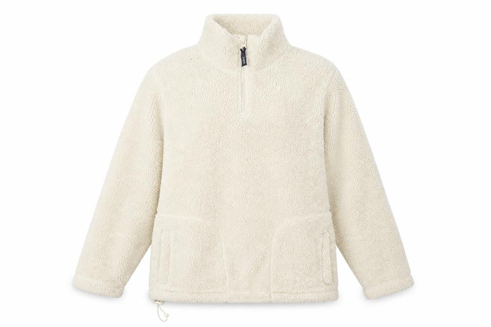 Joie de Vivre Womens Beige 1/2 Zip Fleece Pullover Sweatshirt Size S