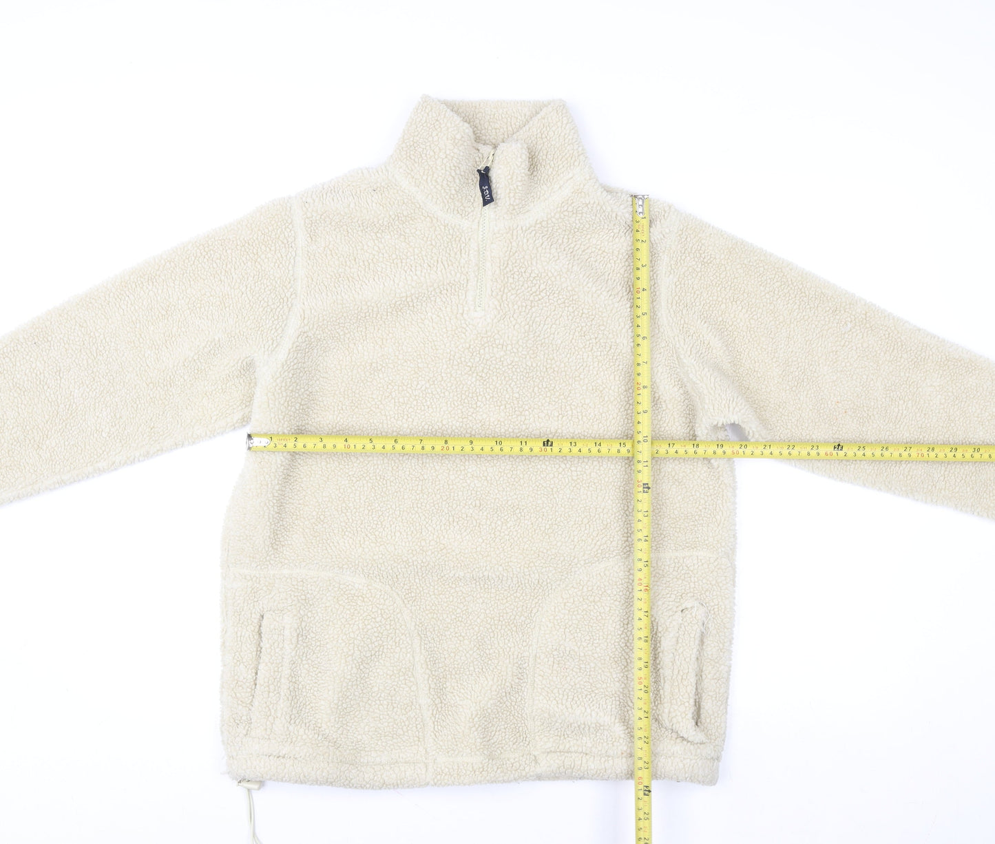Joie de Vivre Womens Beige 1/2 Zip Fleece Pullover Sweatshirt Size S