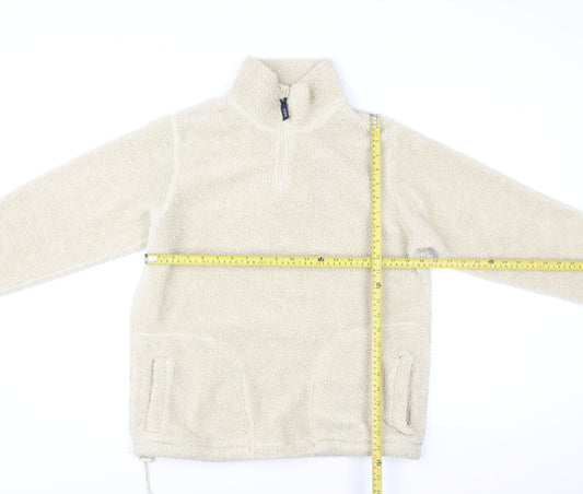 Joie de Vivre Womens Beige 1/2 Zip Fleece Pullover Sweatshirt Size S
