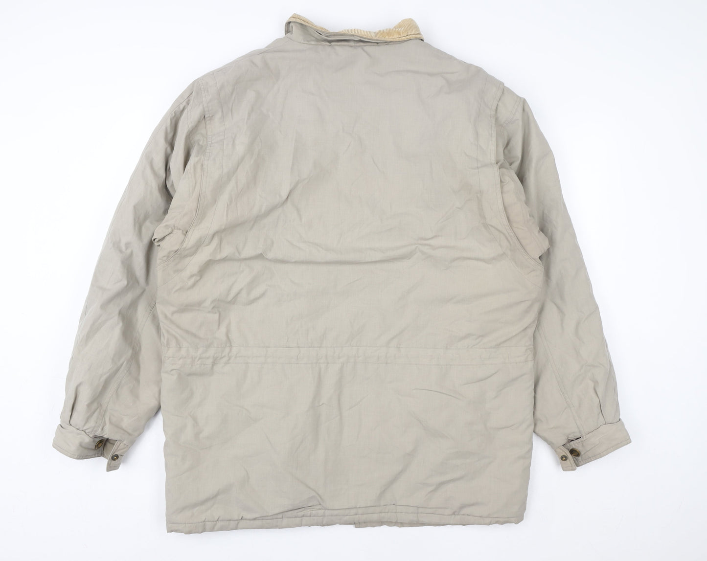 Weather Watcher Men's Beige L Parka Jacket Cord Collar Outdoor