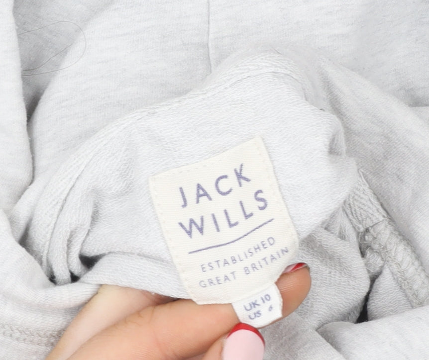 Womens UK 10 Regular Jack Wills Grey Pullover Hoodie