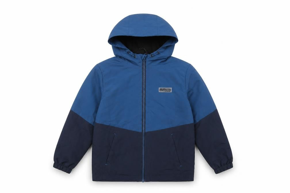 F&F Boys Blue 7-8 Years Hooded Colourblock Rain Jacket