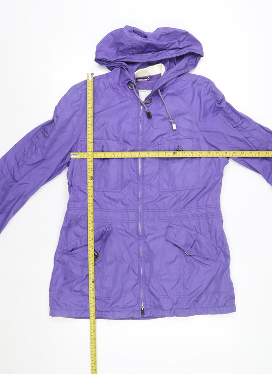 Steilmann Women's Purple Hooded Anorak Jacket Size S Polyester Blend