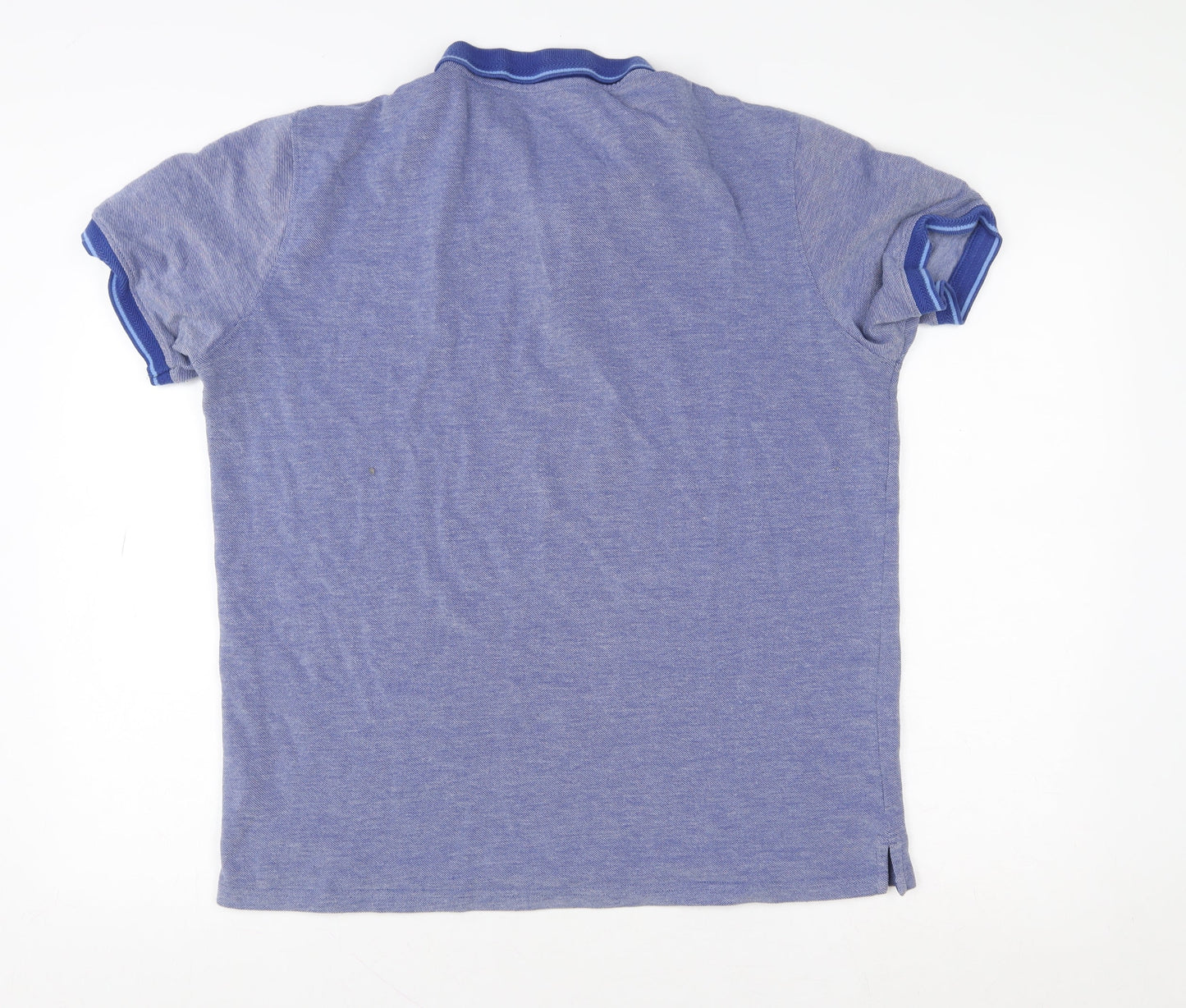 Dunnes Stores Men's Blue Cotton Blend Polo Shirt Size L