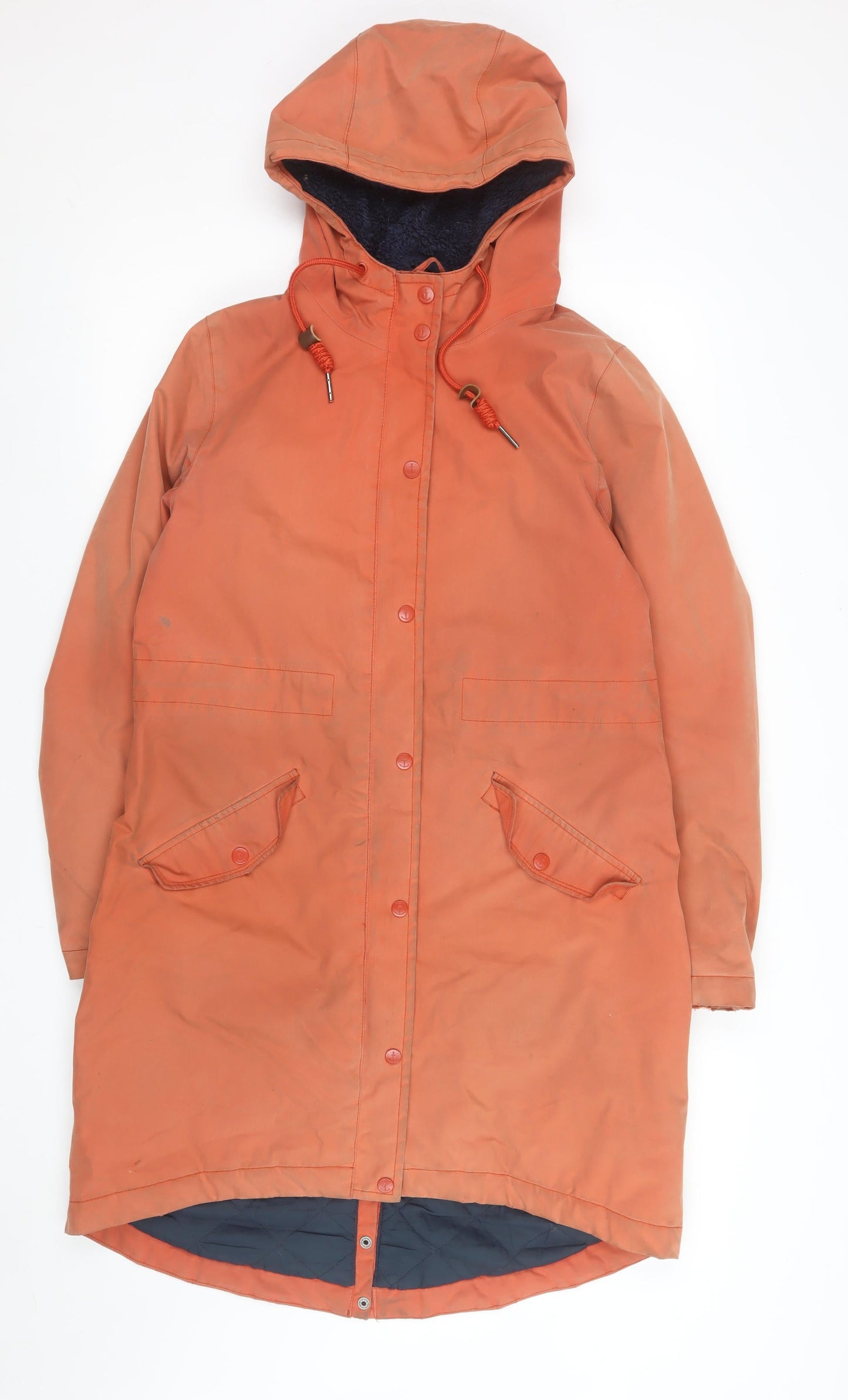 Womens UK Size 8 Regular Seasalt Cornwall Orange Cotton Blend Blend Coat