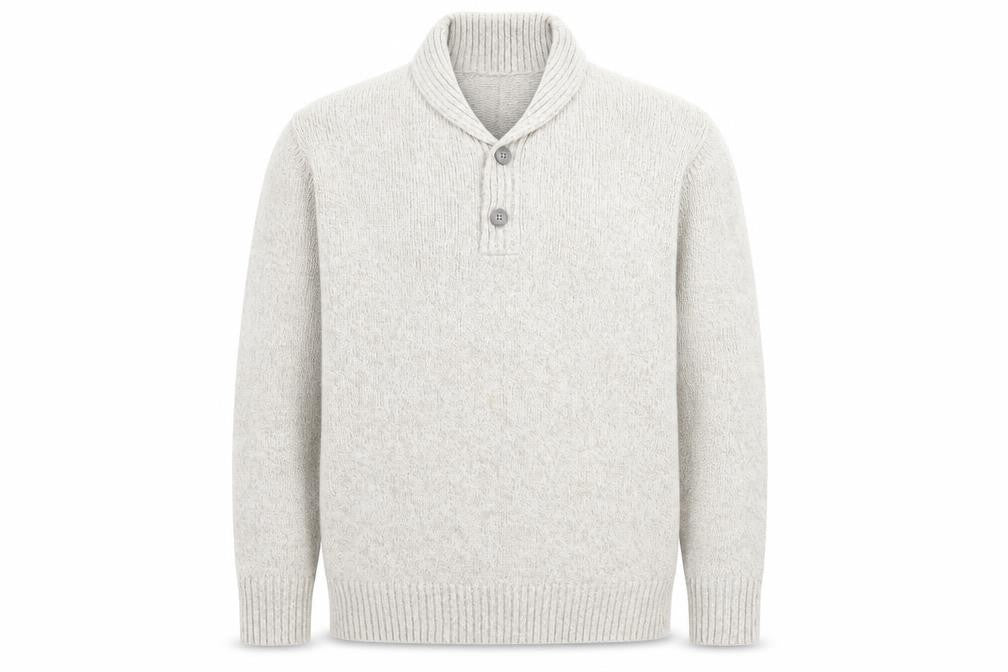 Marks and Spencer Men’s Ivory 2XL Acrylic Henley Jumper