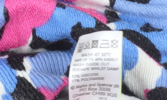 Marks and Spencer Women Multicoloured Size 12 Animal Print Knit Jacket