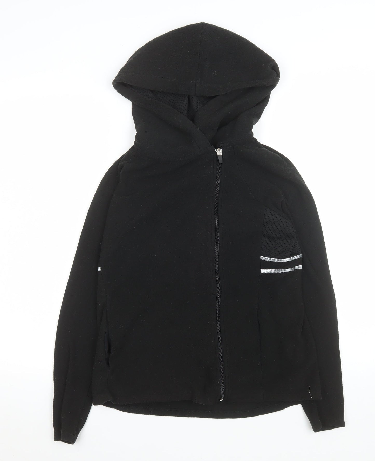 Next Women's Black Hooded Track Jacket Size 12 Regular Fit