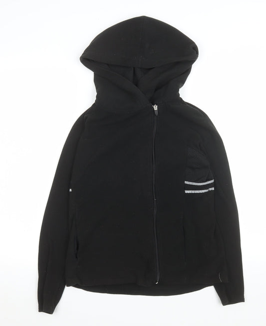Next Women's Black Hooded Track Jacket Size 12 Regular Fit