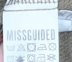 Missguided Unisex Adults Beige Check Flannel Shirt Jacket Size M