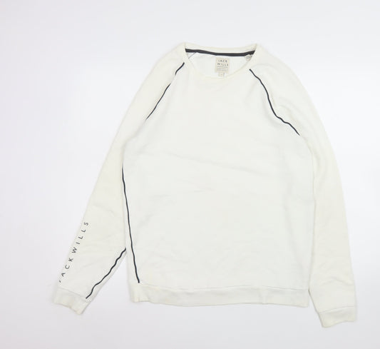 Mens UK S Regular Jack Wills White Pullover Sweatshirt
