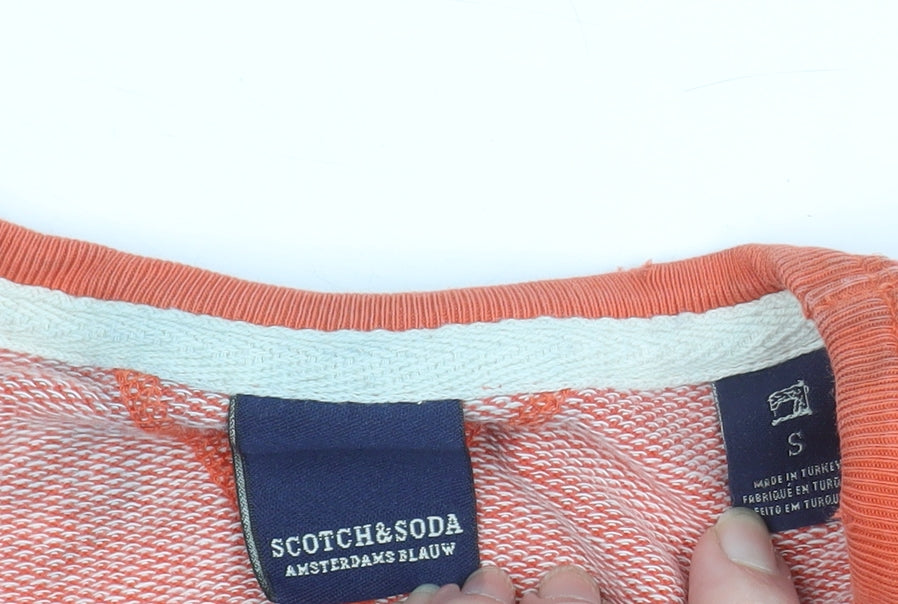 Scotch & Soda Womens Orange Cotton Pullover Sweatshirt Size S