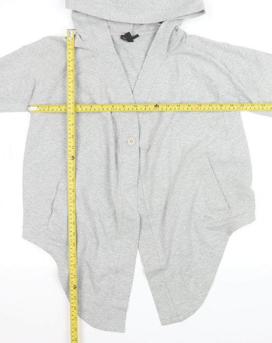 Topshop Women Grey S Coatigan Hooded Jersey Casual Jacket