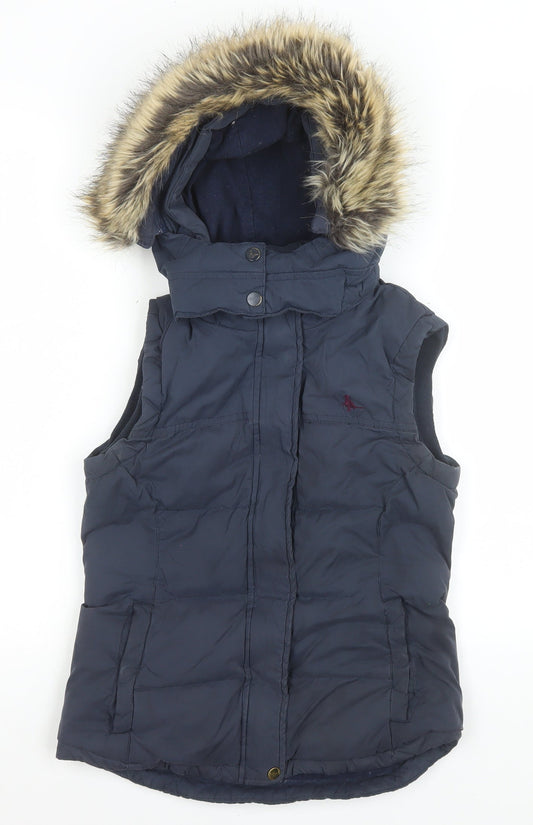 Womens UK Size 6 Regular Jack Wills Blue Polyester Waistcoat
