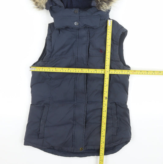 Womens UK Size 6 Regular Jack Wills Blue Polyester Waistcoat