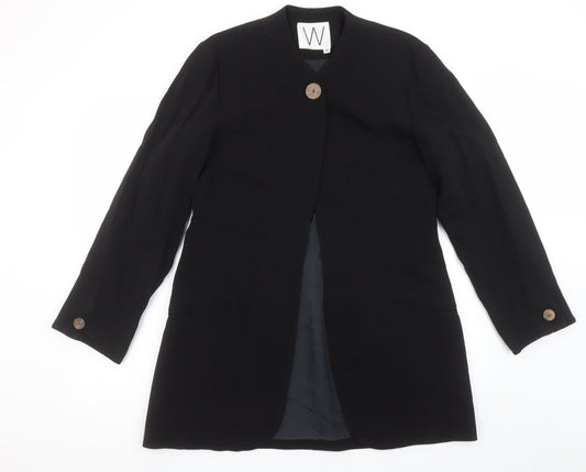W Collection Black Wool Blend Single-Breasted Womens Blazer Size 12