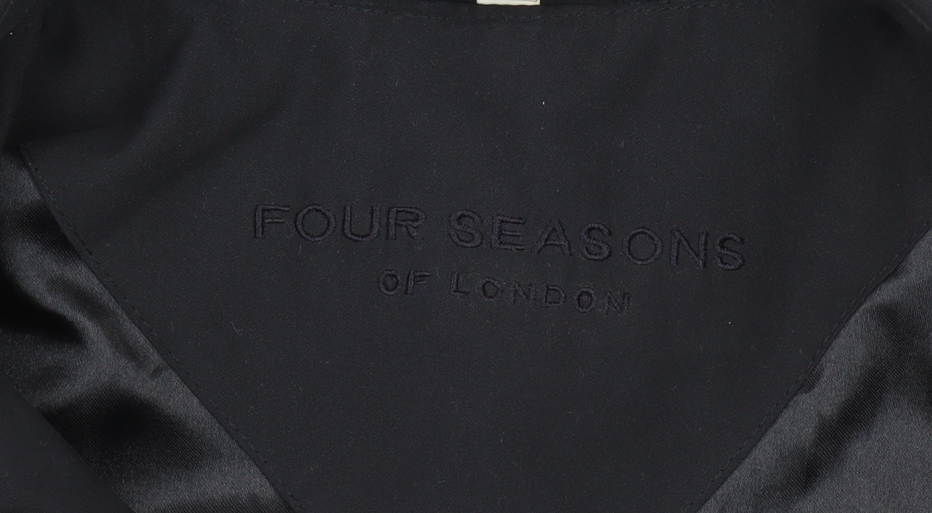 Four Seasons of London Women's Blue M Trench Coat Belted Mid-Length