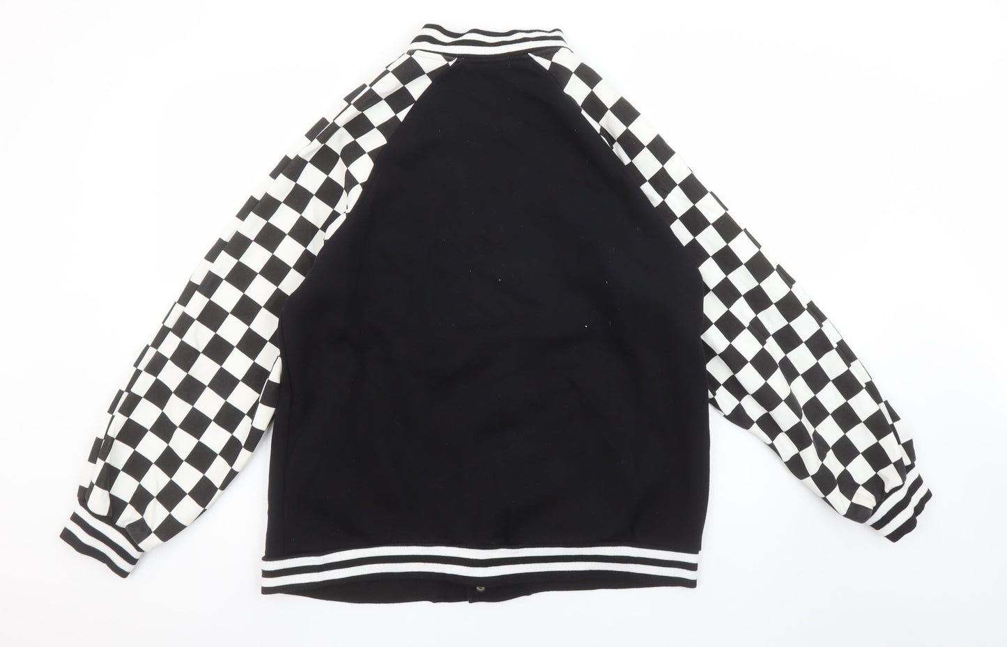 BAOERCHEN Men's Black Check College Style Sweatshirt M