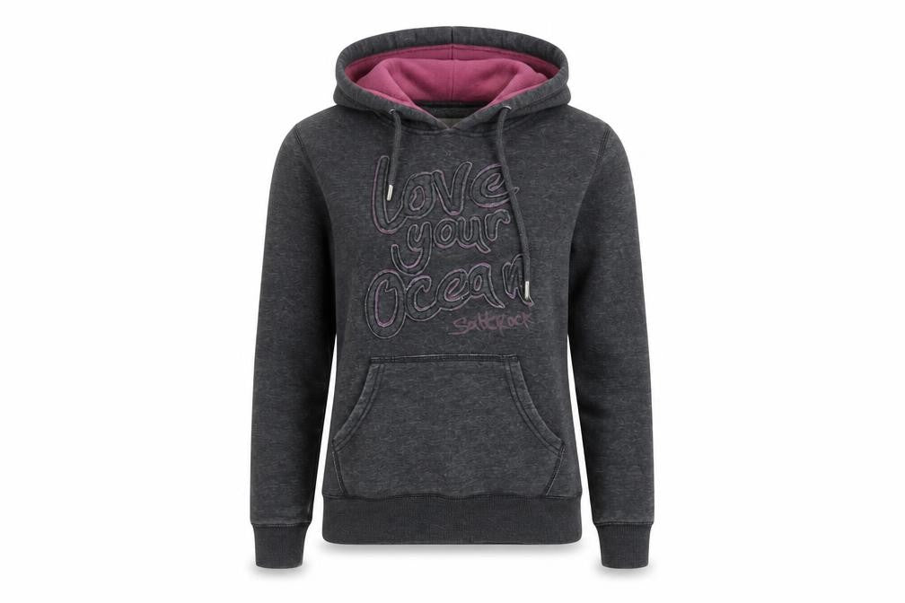 Saltrock Womens Grey Hoodie Size 8 Love Your Ocean Pullover Sweatshirt