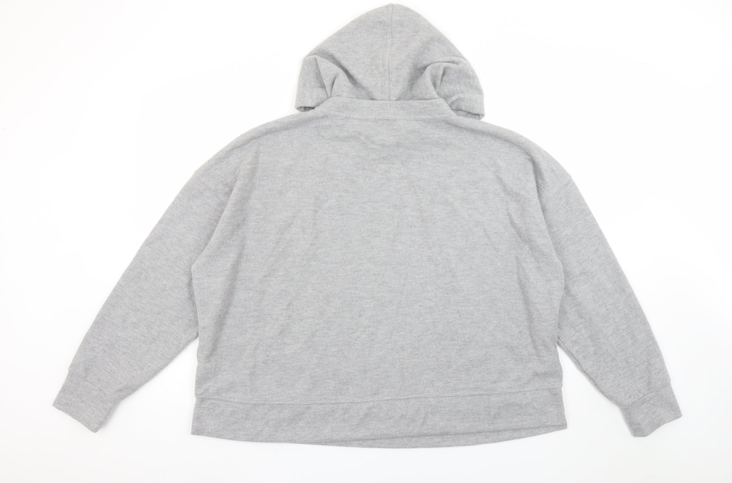 Next Women Grey Pullover Hoodie L Polyester Cotton Blend