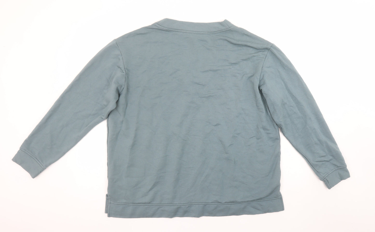 Orvis Women Blue V-Neck Pullover Sweatshirt XL Modal Blend