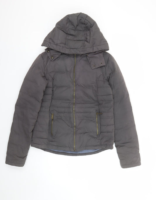 Womens UK Size S Regular FatFace Grey Cotton Blend Jacket