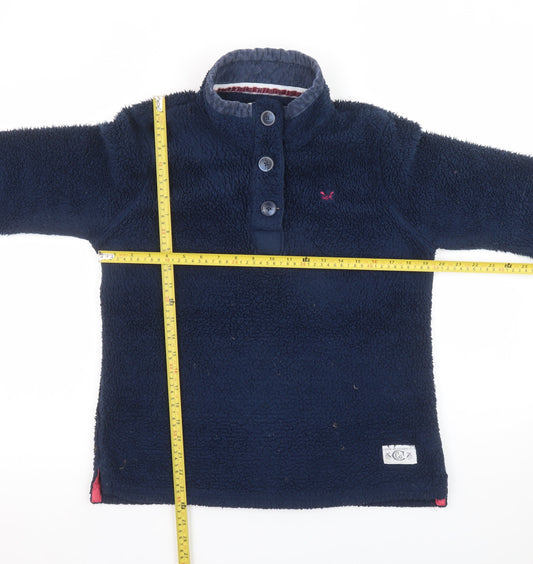 Crew Clothing Co Women Navy Blue Fleece Henley Sweatshirt Size 14