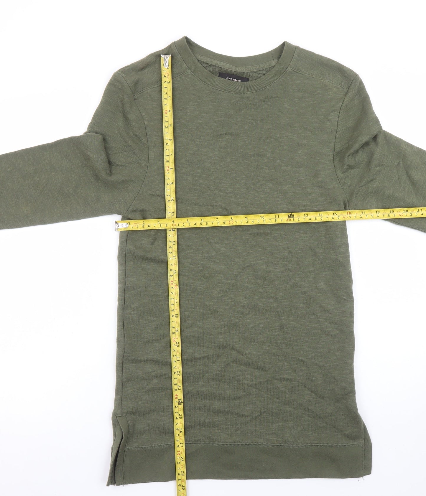River Island Womens Green XS Pullover Cotton Sweatshirt