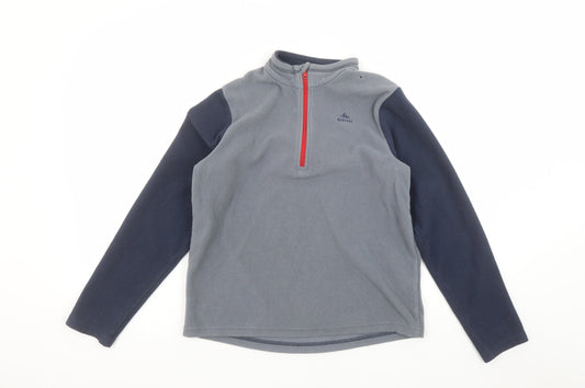 Quechua Boys Grey Fleece 1/4 Zip Pullover Sweatshirt 12-13 Years
