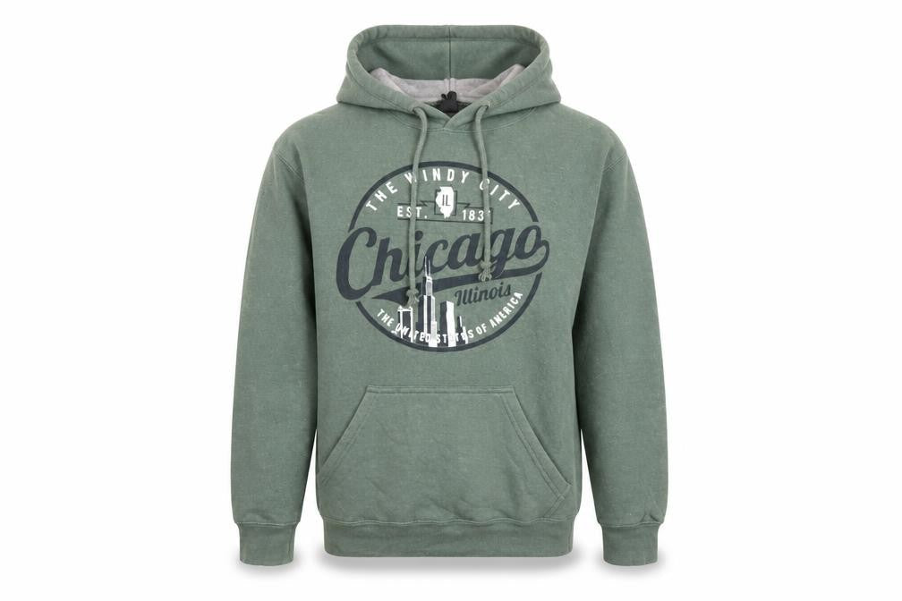 Blue Kay Men's Green Chicago Pullover Hoodie Small Regular Fit