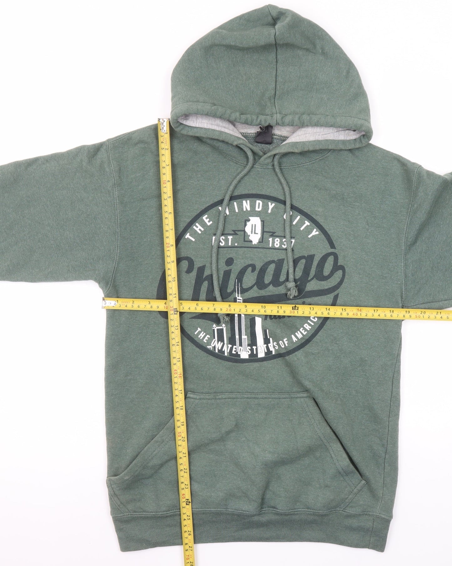 Blue Kay Men's Green Chicago Pullover Hoodie Small Regular Fit
