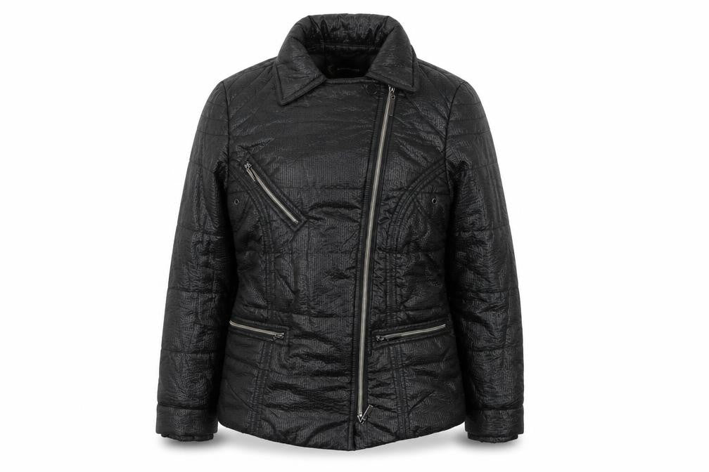 Kaleidoscope Womens Black Puffer Jacket UK 10 Lined Zip Mid-Length