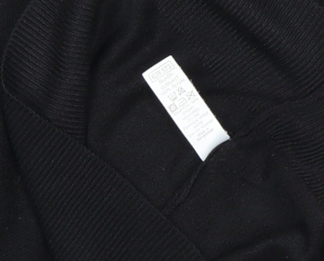 M&Co Womens Black V-Neck 3/4 Sleeve Knit Top Size M