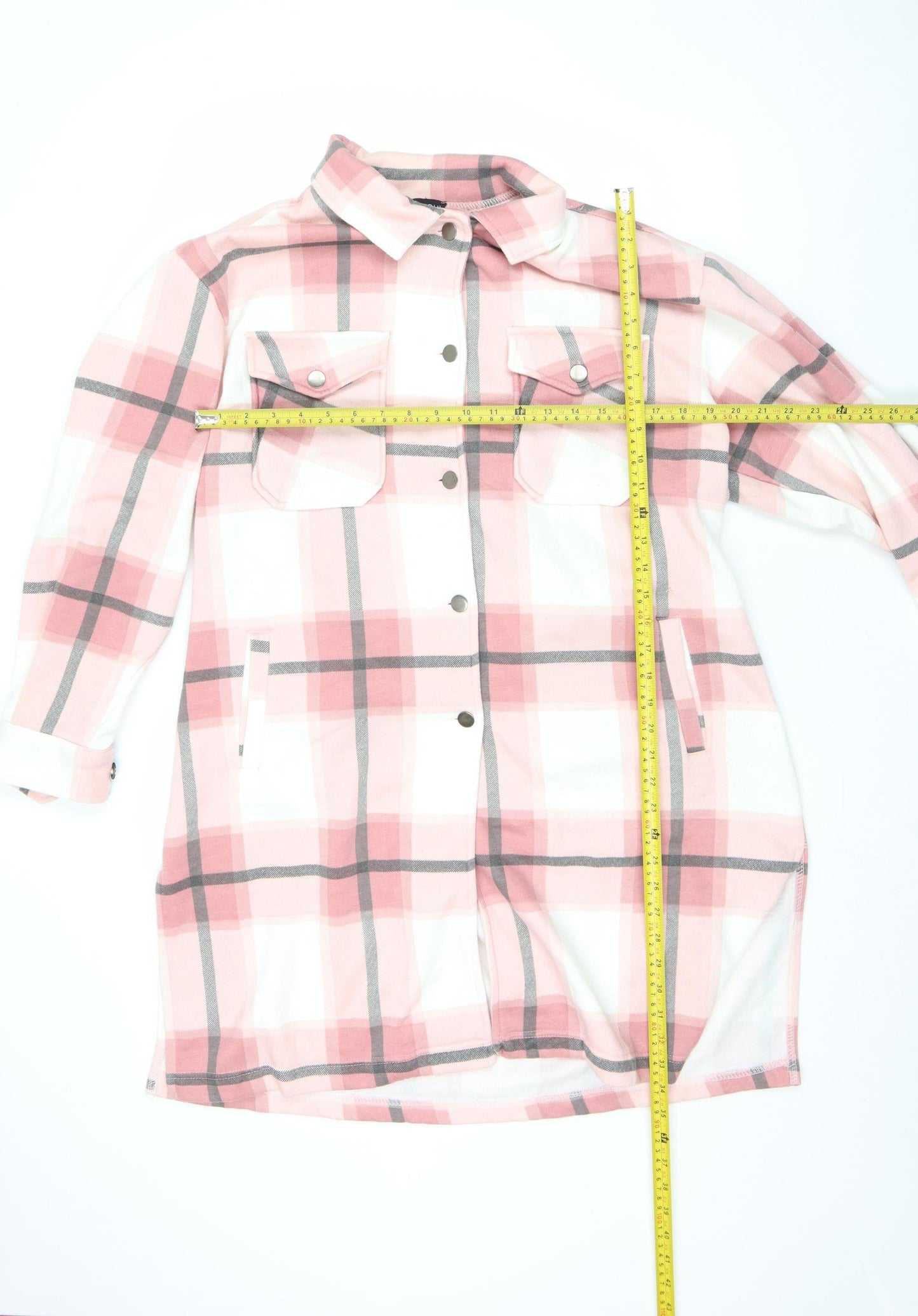 VIVICHI Women Pink Check Flannel Shacket Jacket XL