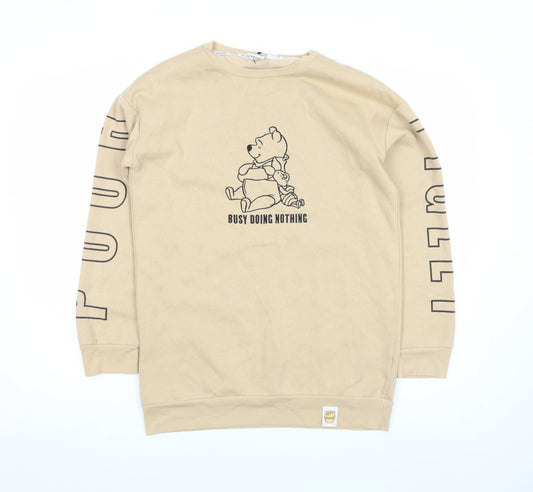 Disney Women’s Beige Winnie the Pooh Sweatshirt Size S Crew Neck