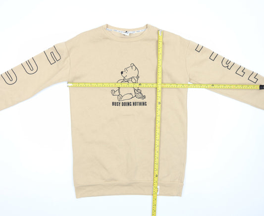 Disney Women’s Beige Winnie the Pooh Sweatshirt Size S Crew Neck