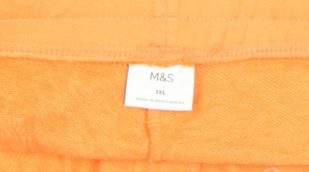 Marks and Spencer Men's Orange 3XL Jersey Sweat Shorts with Drawstring