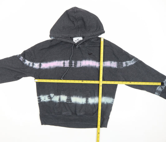 Hollister Women Grey Tie Dye Pullover Hoodie Size S Cotton Blend