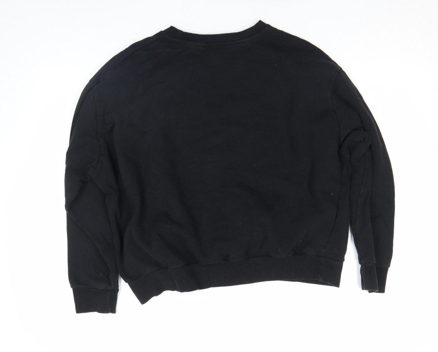 Zapa Womens Black Embroidered Face Graphic Pullover Sweatshirt Size M