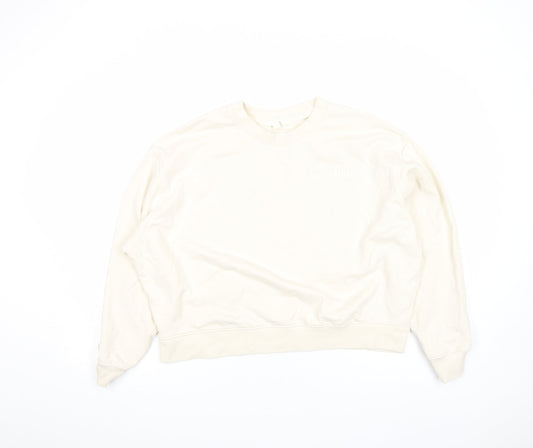 Acne Studios Women Beige Cotton Crew Neck Pullover Sweatshirt M