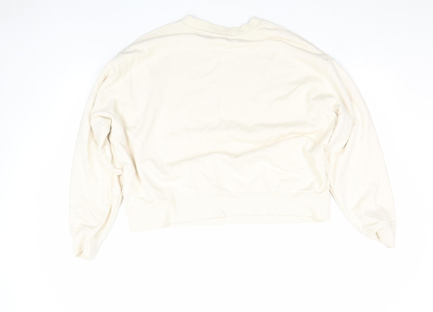 Acne Studios Women Beige Cotton Crew Neck Pullover Sweatshirt M