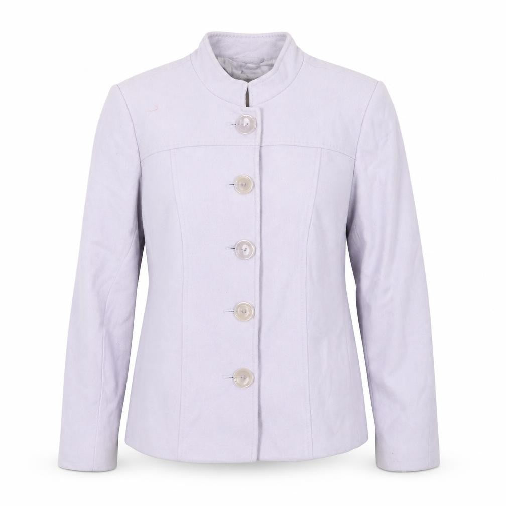 Viyella Women Purple Wool Cashmere Blend Button Jacket Size 10