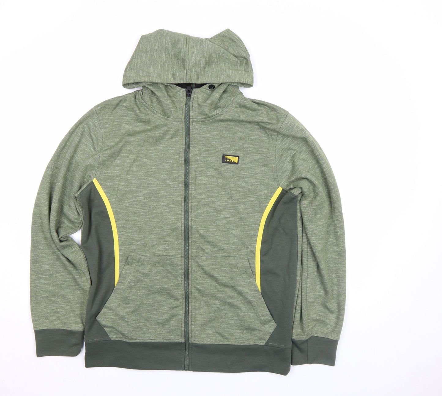 Jack & Jones Mens Green L Track Jacket Hooded Full Zip Activewear