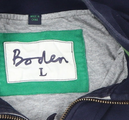 Boden Men's Navy Cotton Track Jacket L Full Zip Casual Lightweight